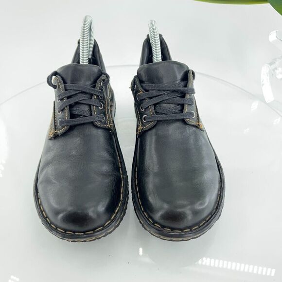 Born Women's Jean Moro Oxford Size 7 Lace Up Work Shoe Black Leather Casual - Picture 5 of 15